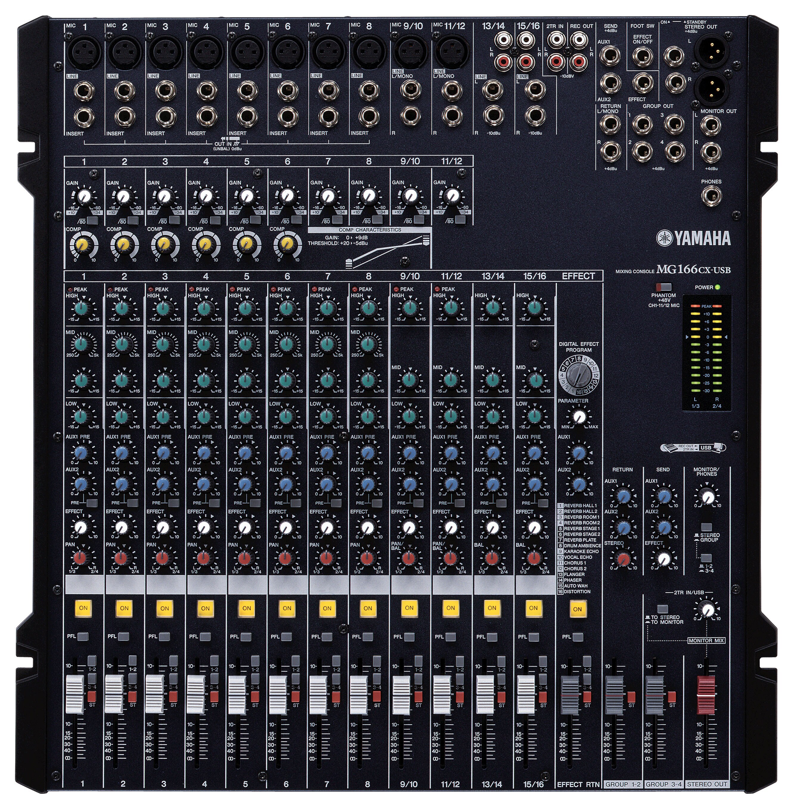 YAMAHA MG166CX-USB 一部つまみなし 動作確認済 MG Series (USB Models) - Descripción - Mesas de Mezcla - Productos