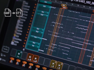 Imagen destacada de la aplicación "MIDI Song to Style" del PSR-E583