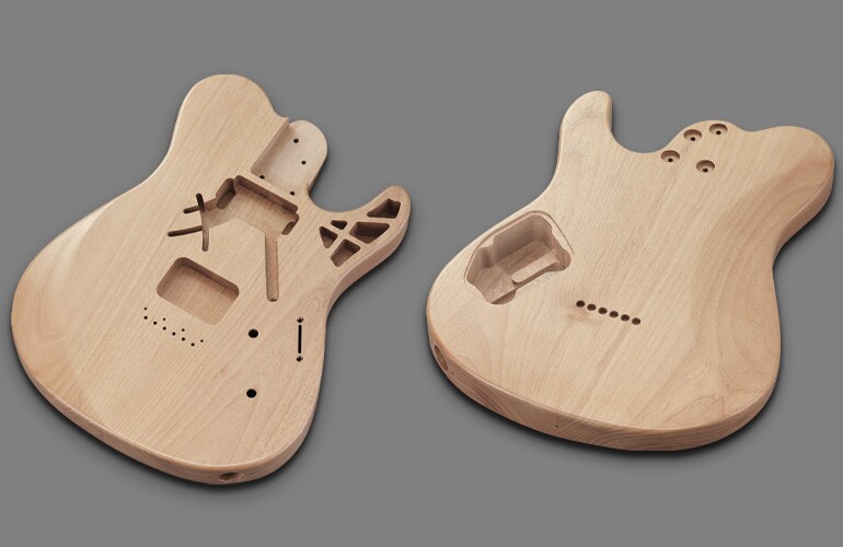 Forma del cuerpo de la Pacifica SC Professional con ranuras y cámaras internas