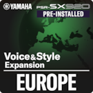 Europe (Paquete de expansión preinstalado: Datos compatibles con Yamaha Expansion Manager)