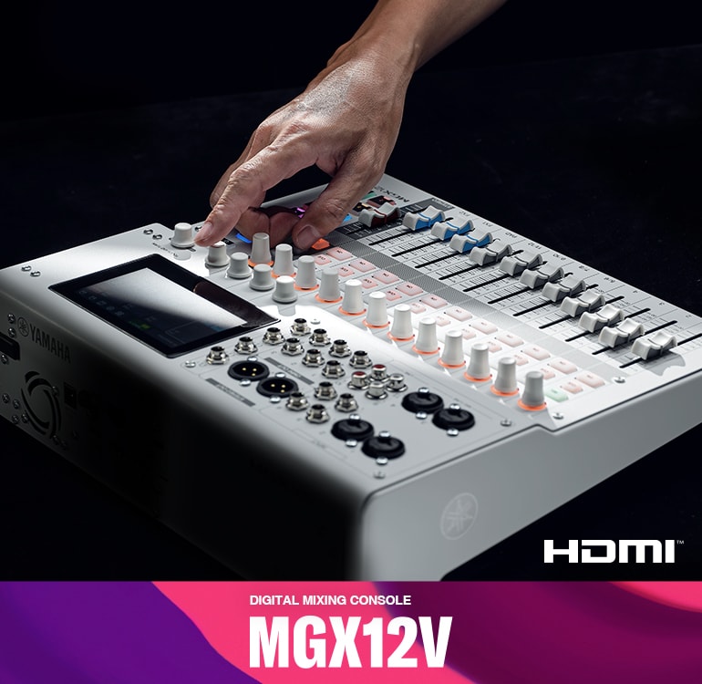 Consola de mezcla digital MGX12V de Yamaha, con 18 canales e interfaz de vídeo