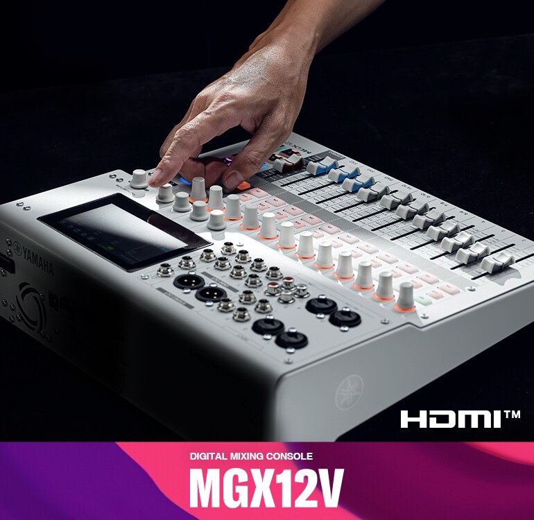 Consola de mezcla digital MGX12V de Yamaha, con 18 canales e interfaz de vídeo