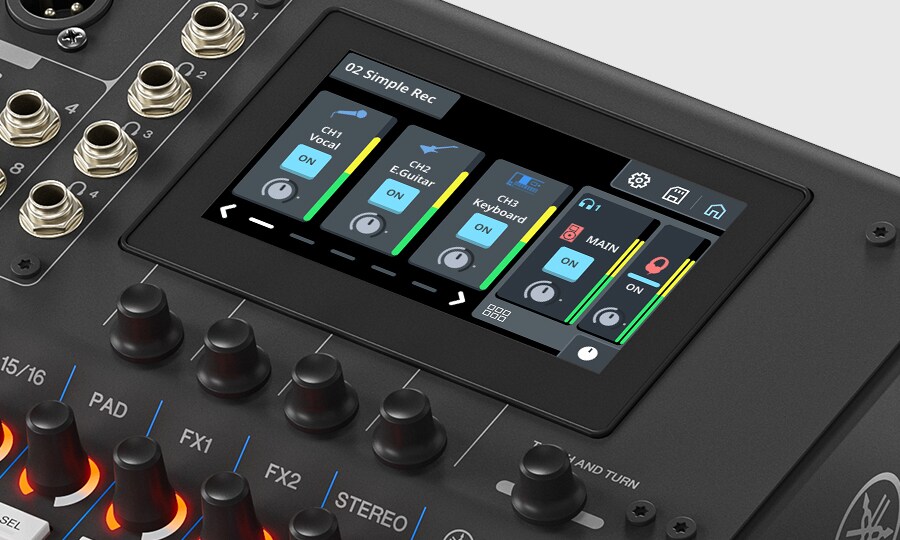 MGX16 de Yamaha: Control rápido e intuitivo: ajustes precisos