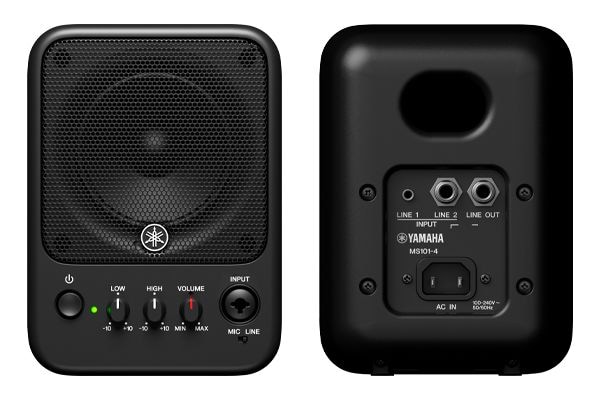 Altavoz de monitor con alimentación Yamaha MS101-4: delantero y trasero