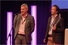 Yamaha's Nils-Peter Keller and Chihaya 'Chick' Hirai collect the PIPA Award for the CL series