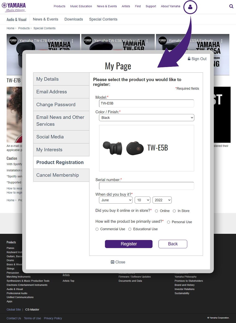 How to register your product correctly