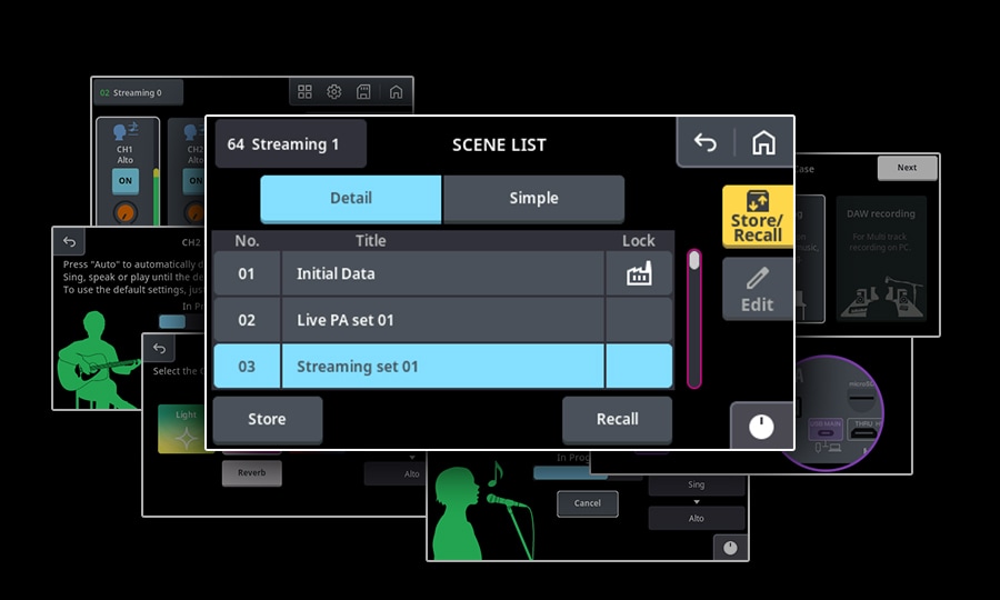 URX22 de Yamaha: Cambios rápidos de configuración con "Scene Recall"
